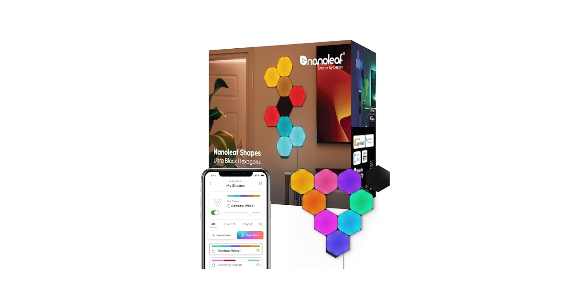 その他 Nanoleaf Shapes Hexagons smarter kit Nanoleaf Shapes Hexagon Smarter Kit Base kit with 7